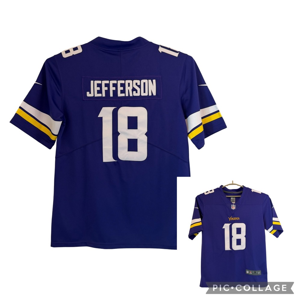 Nike Minnesota Vikings Justin Jefferson 18 Jersey Purple Small NFL Stitched